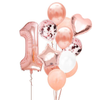 BOUQUET GLOBOS + UN NÚMERO GOLD ROSE