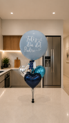 Bouquet Globos Azul Gris