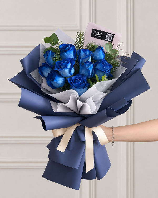Ramo Moon 10 Rosas Azules