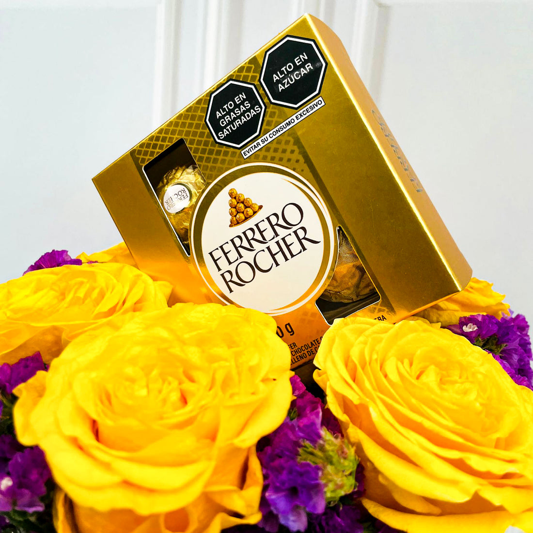 Box Rosas Amarillas y Chocolates