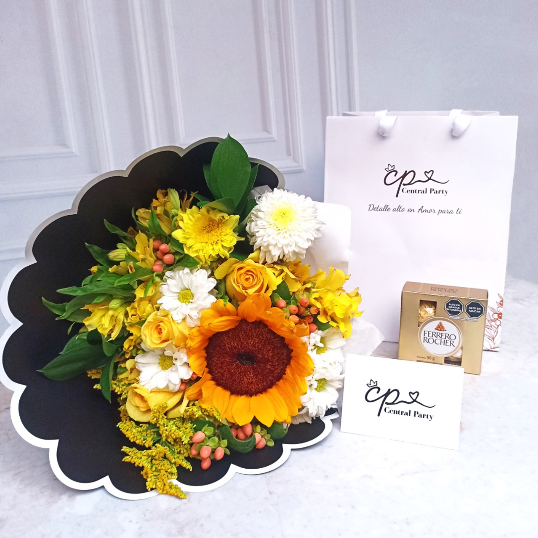 Ramo Girasoles y Chocolates