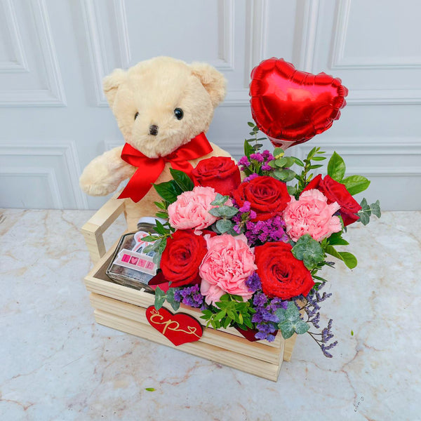Box Floral Osito todo mi amor