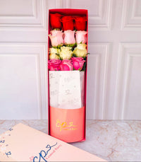 Caja de 12 Rosas Colores