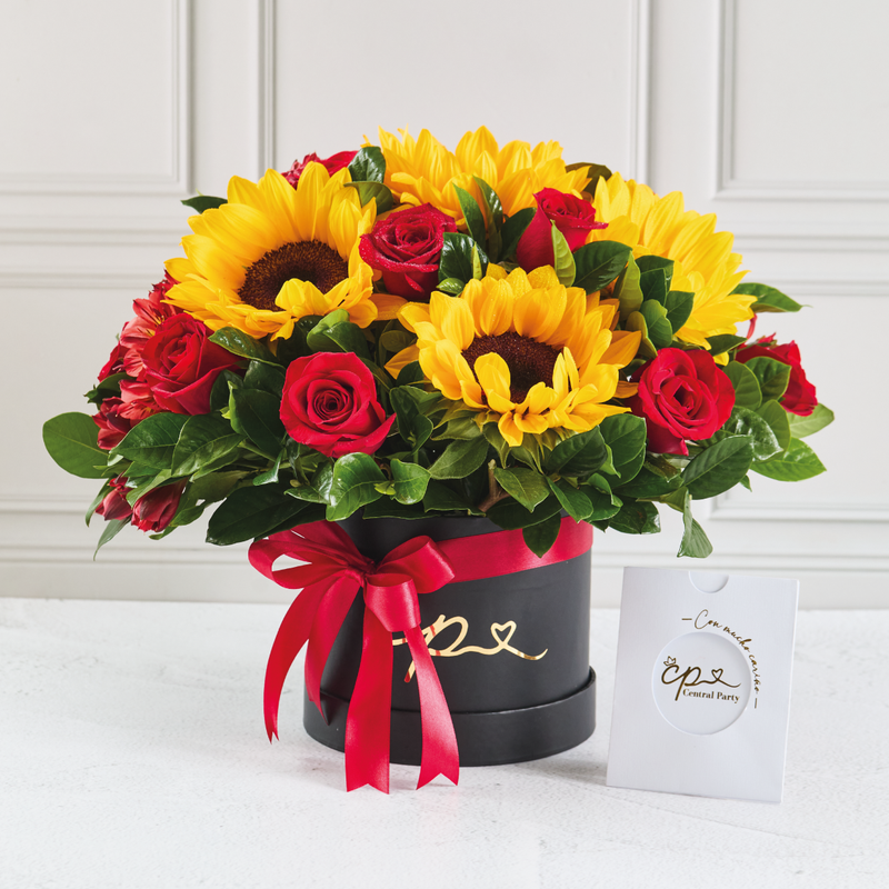 Box Floral Lovely Girasol y Rosas