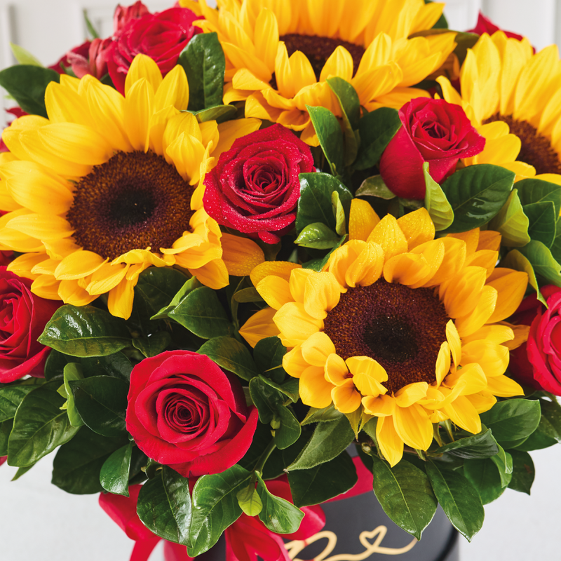 Box Floral Lovely Girasol y Rosas