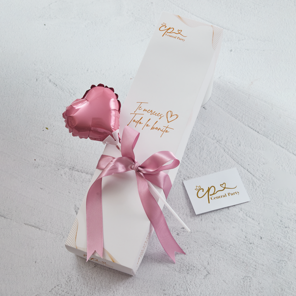 Caja de 3 Rosas Rosadas y chocolates