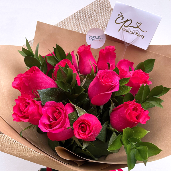 Ramo 15 Rosas Fucsias