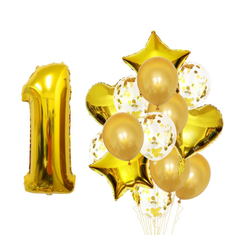 BOUQUET GLOBOS + UN NÚMERO DORADO