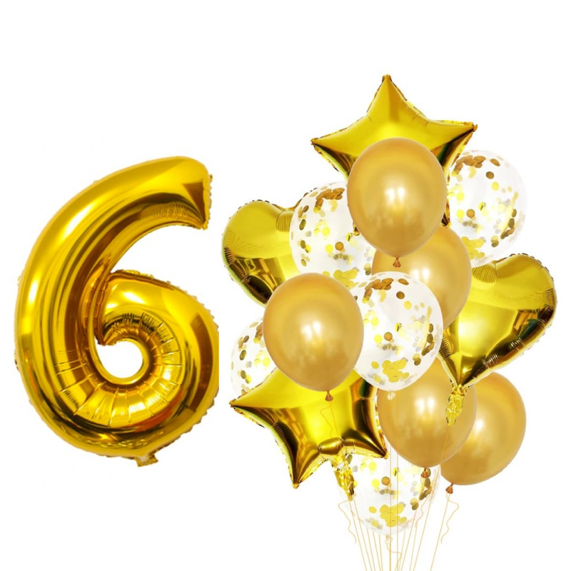 BOUQUET GLOBOS + UN NÚMERO DORADO