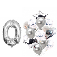 BOUQUET GLOBOS + UN NÚMERO PLATEADO