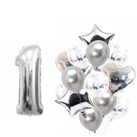 BOUQUET GLOBOS + UN NÚMERO PLATEADO