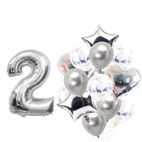 BOUQUET GLOBOS + UN NÚMERO PLATEADO