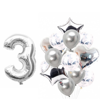 BOUQUET GLOBOS + UN NÚMERO PLATEADO