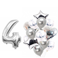 BOUQUET GLOBOS + UN NÚMERO PLATEADO
