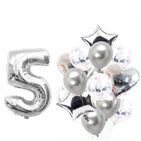 BOUQUET GLOBOS + UN NÚMERO PLATEADO