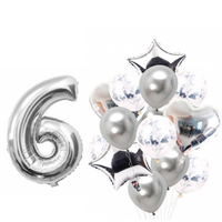 BOUQUET GLOBOS + UN NÚMERO PLATEADO