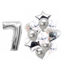 BOUQUET GLOBOS + UN NÚMERO PLATEADO