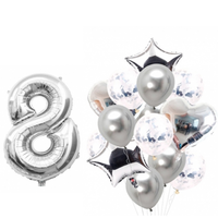BOUQUET GLOBOS + UN NÚMERO PLATEADO