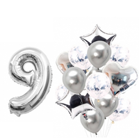 BOUQUET GLOBOS + UN NÚMERO PLATEADO