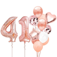 BOUQUET GLOBOS + DOS NÚMEROS GOLD ROSE