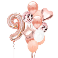 BOUQUET GLOBOS + UN NÚMERO GOLD ROSE