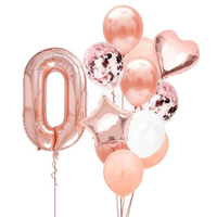 BOUQUET GLOBOS + UN NÚMERO GOLD ROSE
