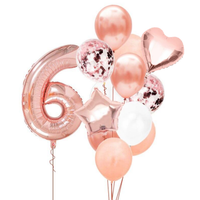 BOUQUET GLOBOS + UN NÚMERO GOLD ROSE