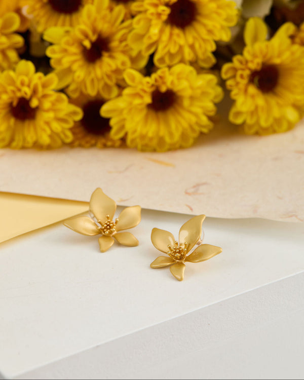 Aretes Flor Dorada