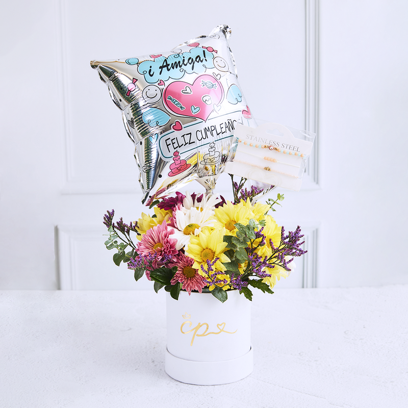 Box Yellow Birthday Flores