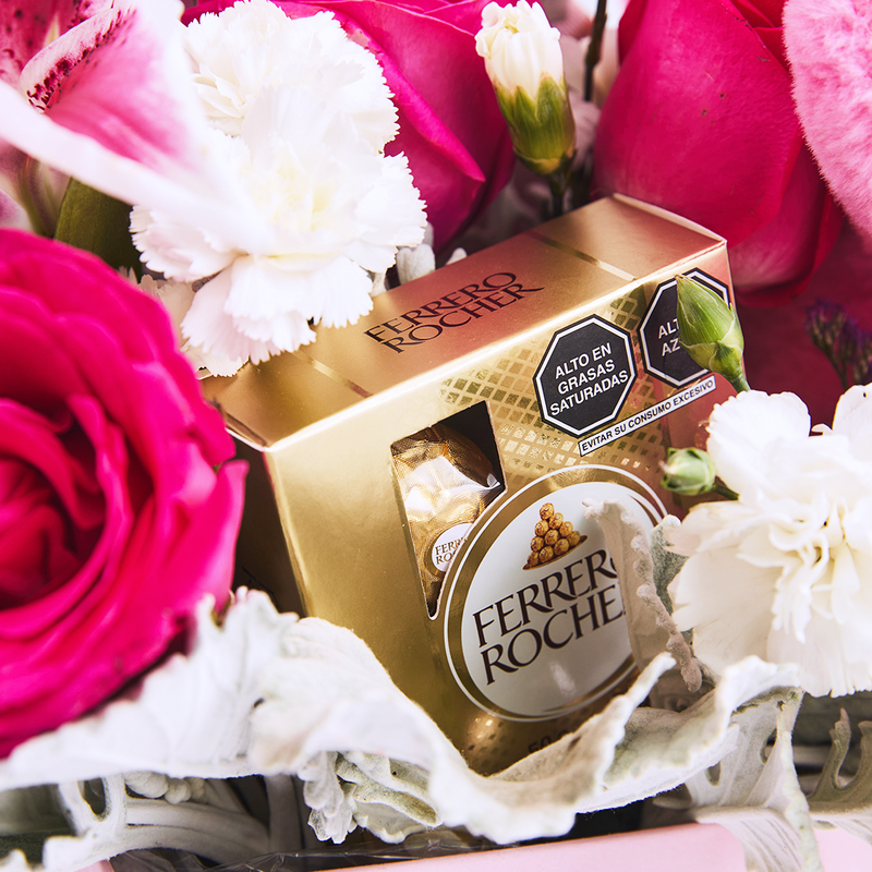 Box Lirio Oso Rosa Floral