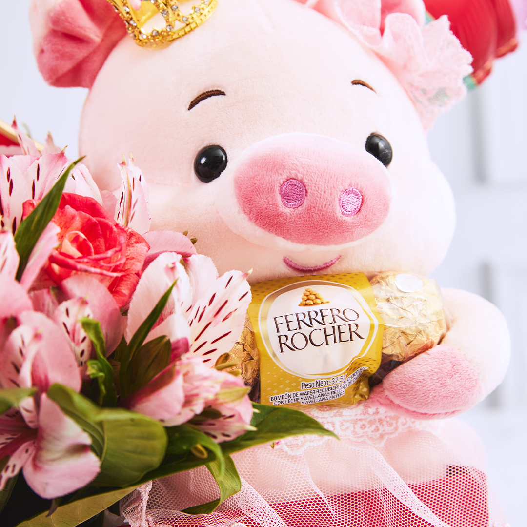 Gift Box Floral Mi reina Cerdito
