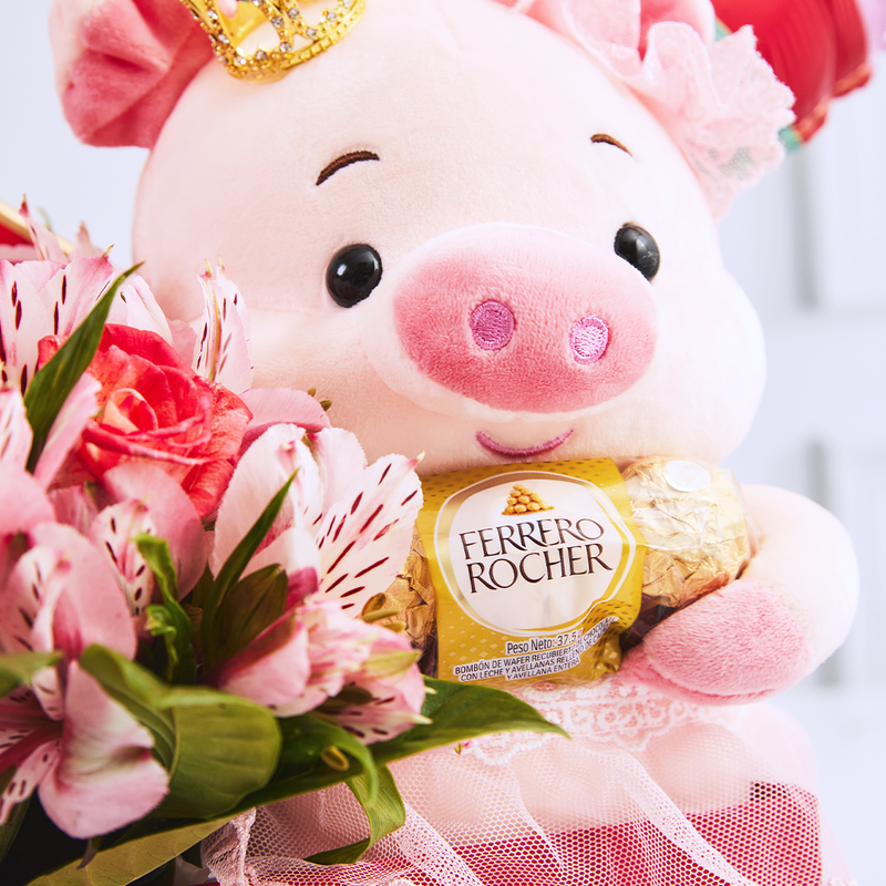 Gift Box Floral Mi reina Cerdito