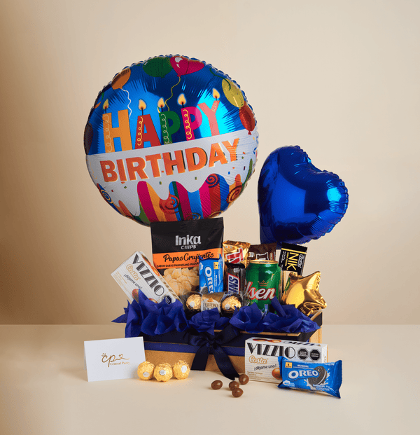 Arreglo Happy Birthday Azul