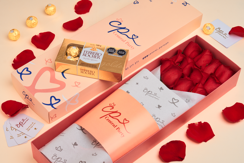 Caja de 12 Rosas Rojas San Valentín