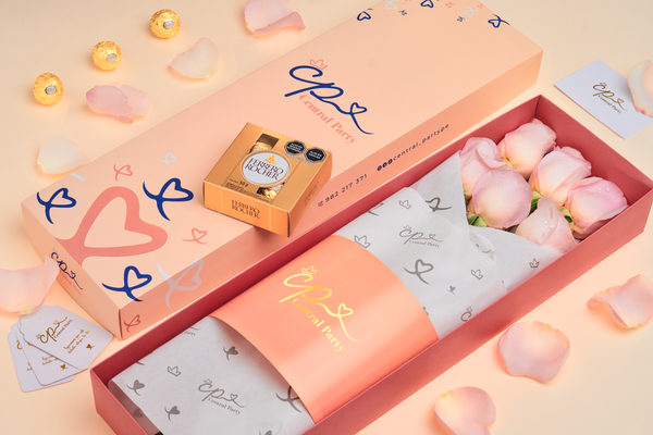 Caja de 6 Rosas Rosadas San Valentín