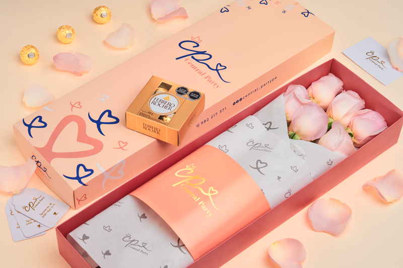 Caja de 6 Rosas Rosadas San Valentín