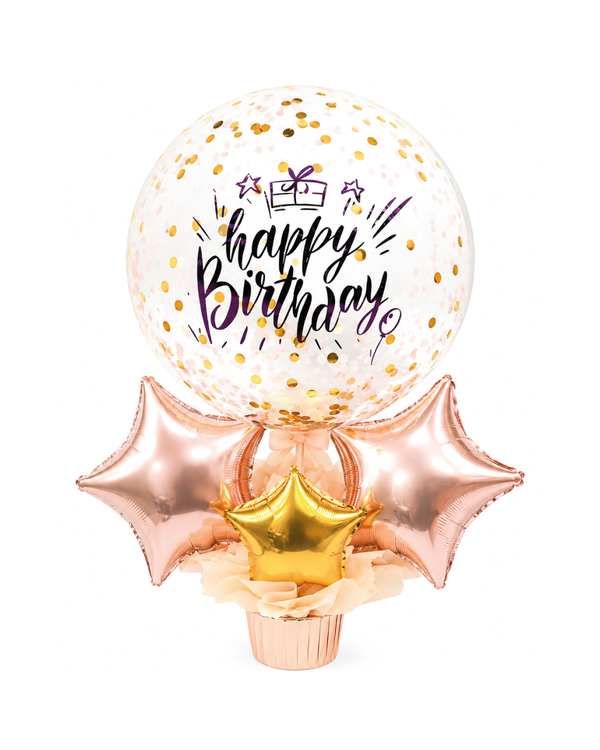Globo Happy Birthday Rosa & Gold