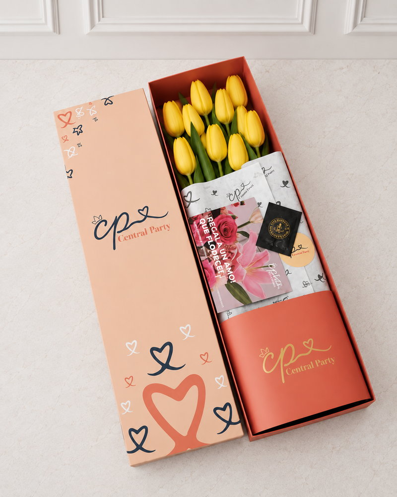 Caja 10 tulipanes Amarillos