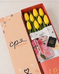 Caja 10 tulipanes Amarillos
