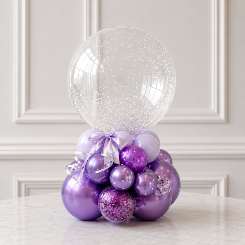 Globo Mesa Morado Brillantes