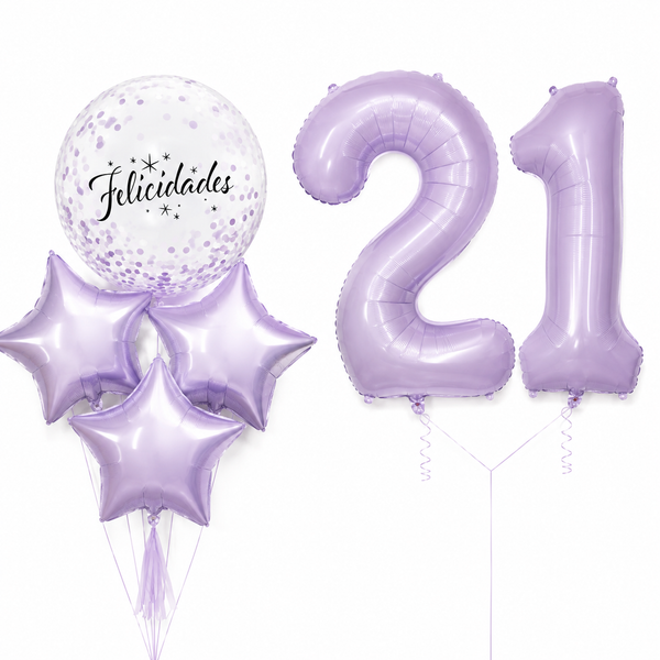 Bouquet Globos Lilas Nuevo