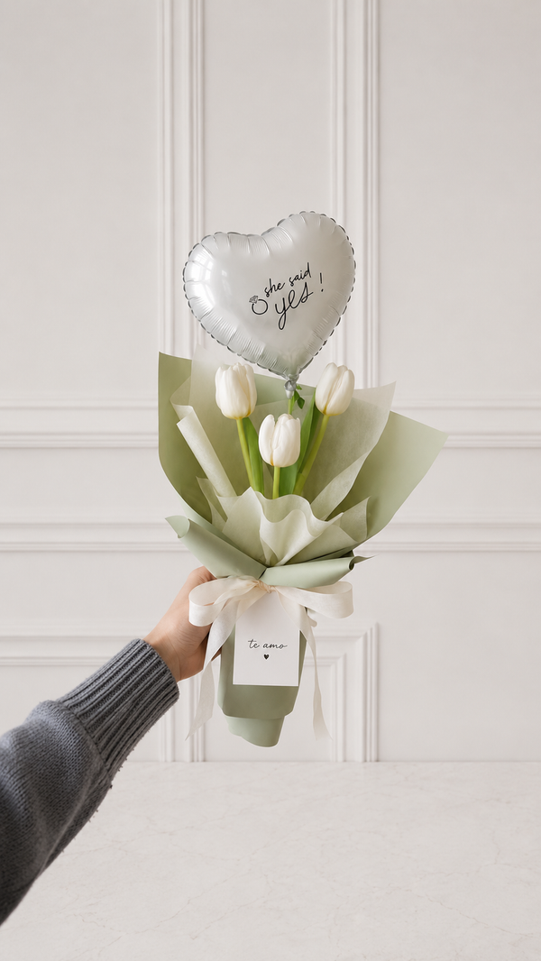 Ramo 3 Tulipanes Blancos