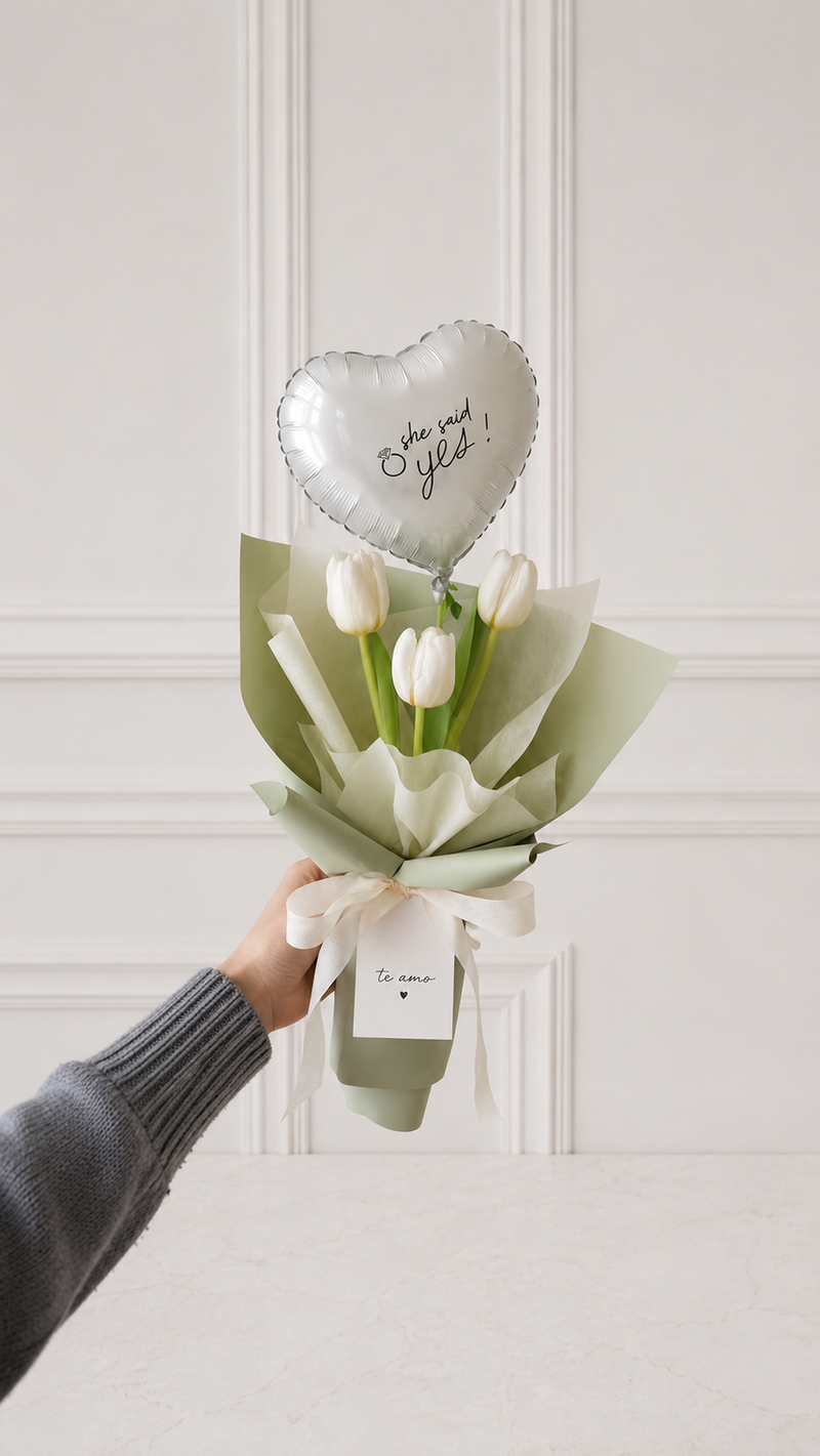 Ramo 3 Tulipanes Blancos