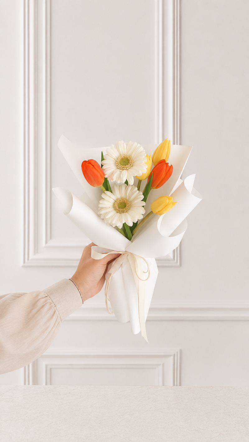 Ramo 5 Tulipanes y Gerberas