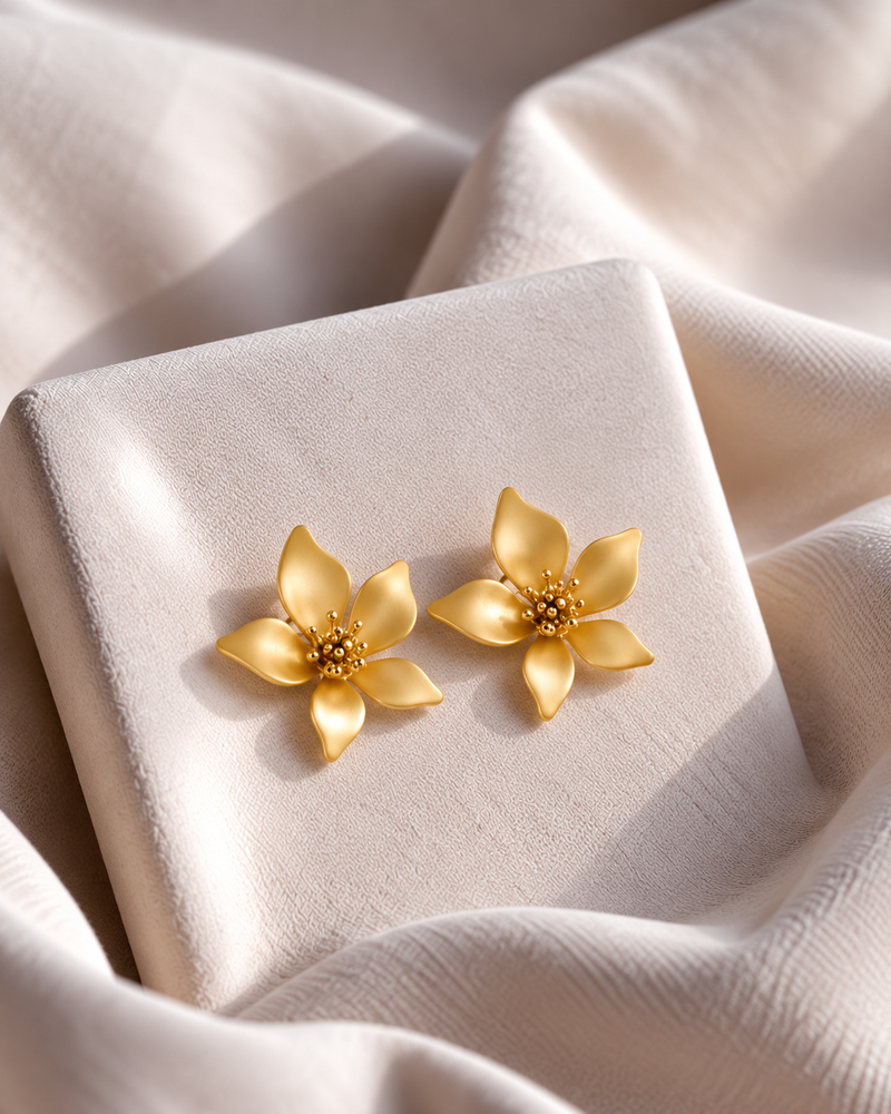 Aretes Flor Dorada