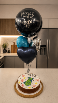 Pack Naked Cake + Bouquet Globos Azul