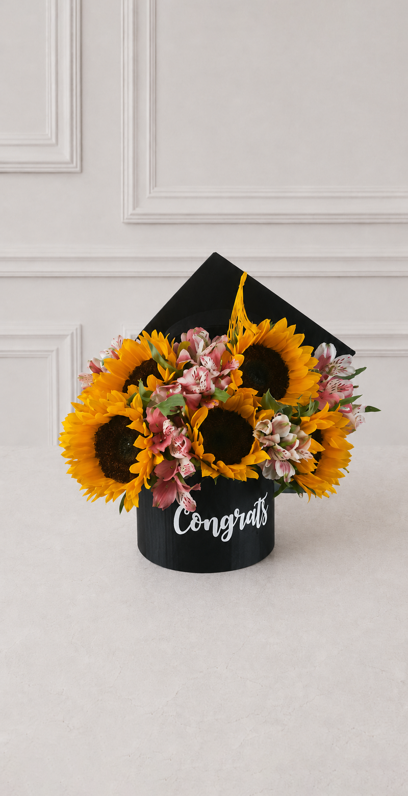 Box birrete girasoles Graduación