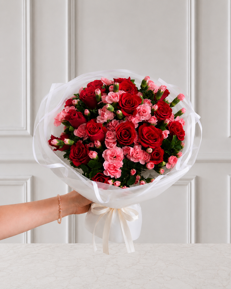 Ramo de Rosas y Mini Claveles