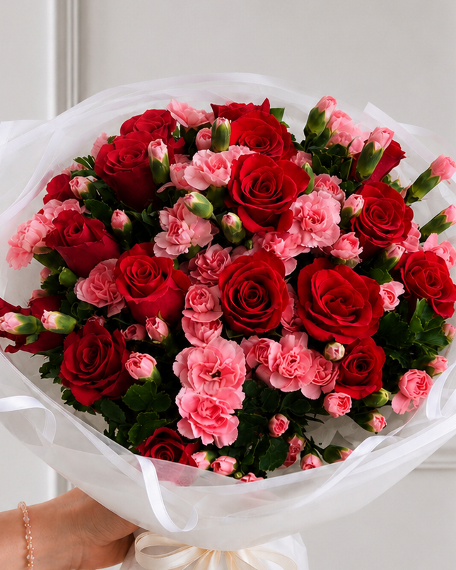 Ramo de Rosas y Mini Claveles