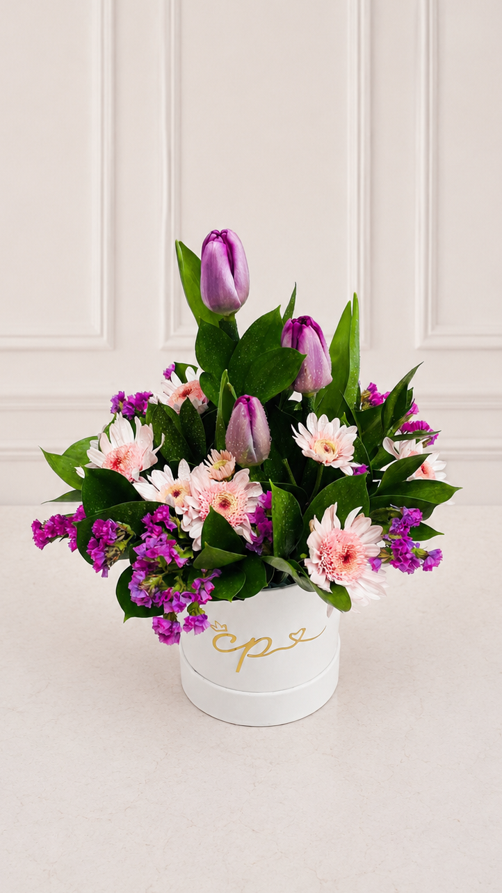 Mini Box 3 Tulipanes Violetas